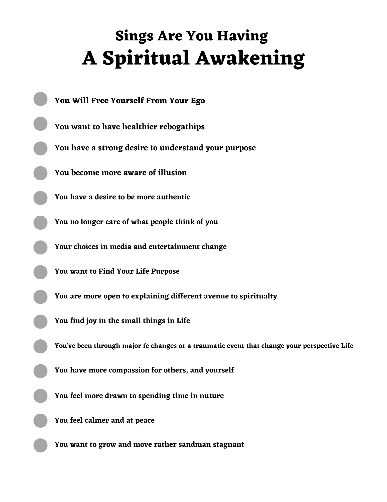 Spiritual Awakening Workbook