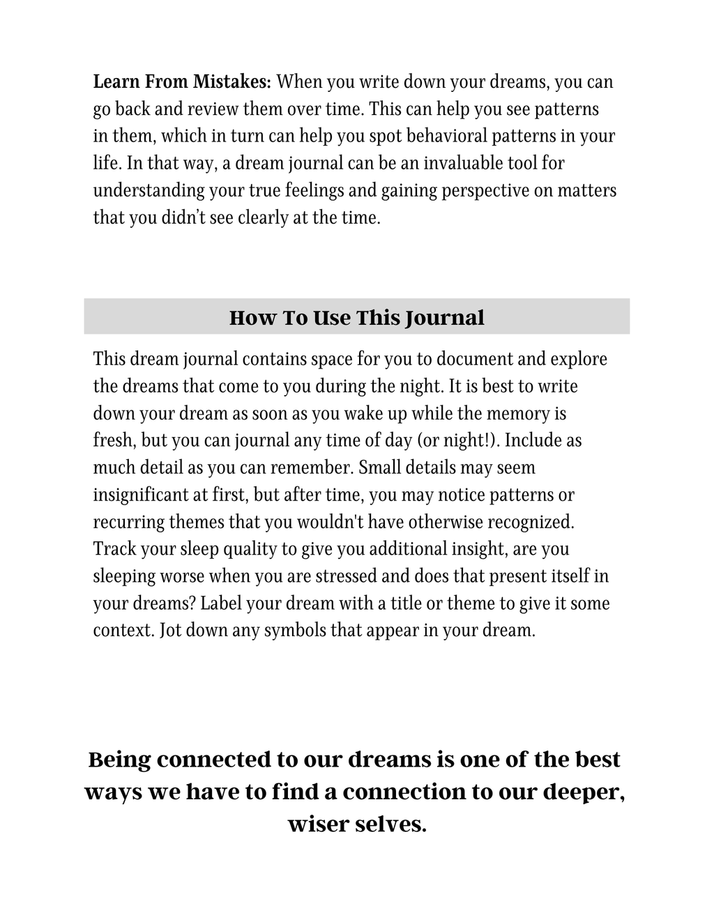 Dream Journal & Diary