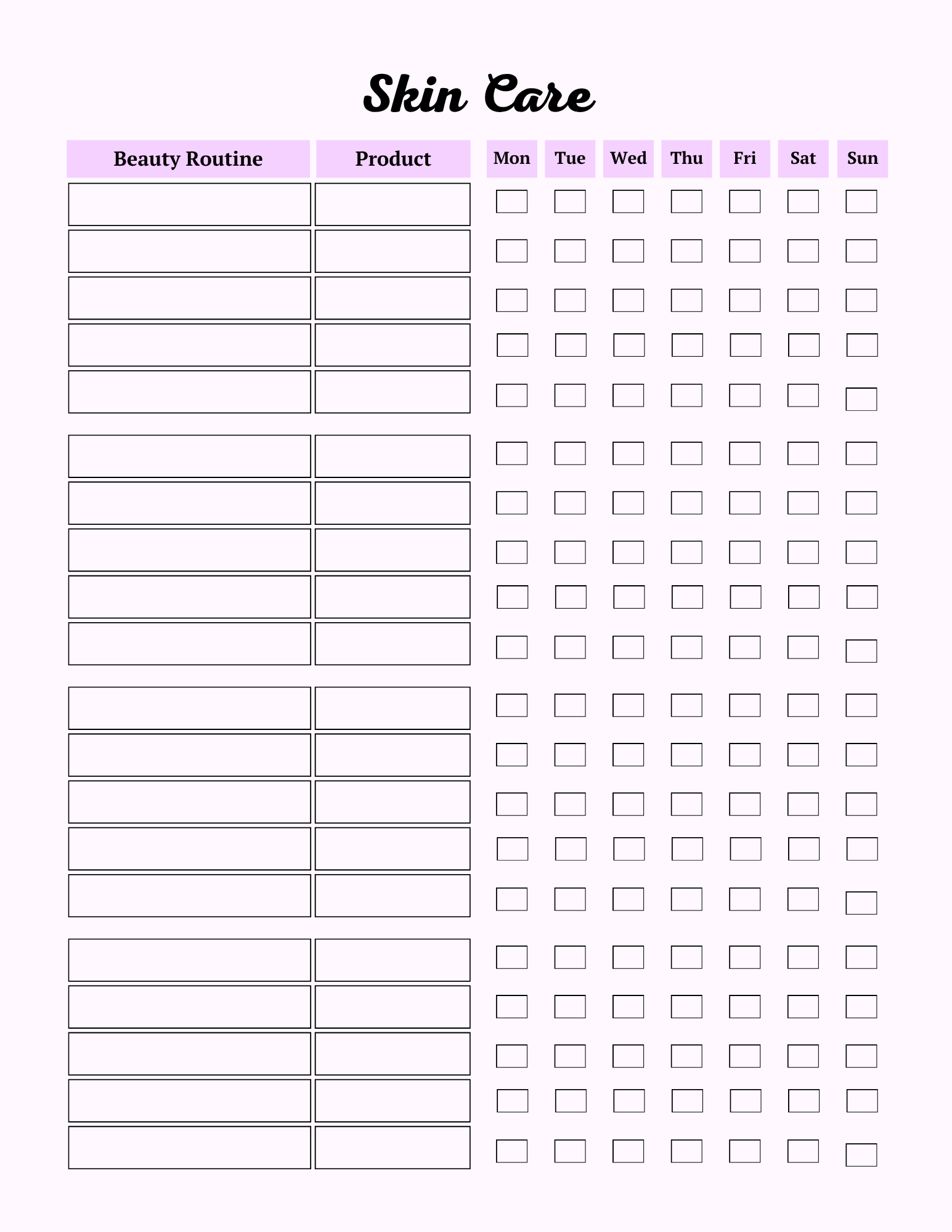 Colorful Self Care Planner