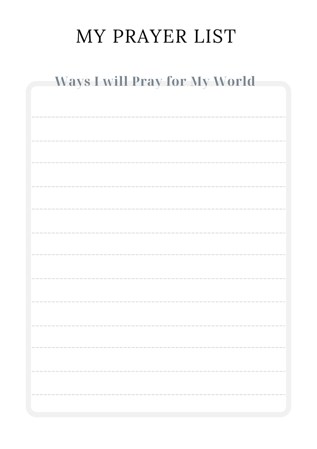 A Prayer Journal