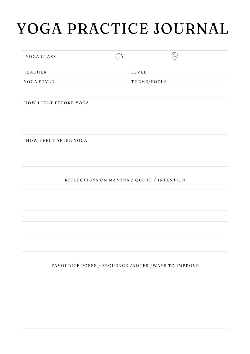 Serenity Yoga Planner