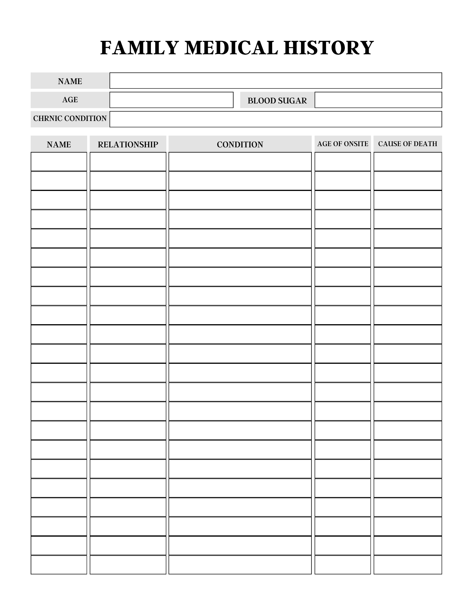 Comprehensive Health Care Planner