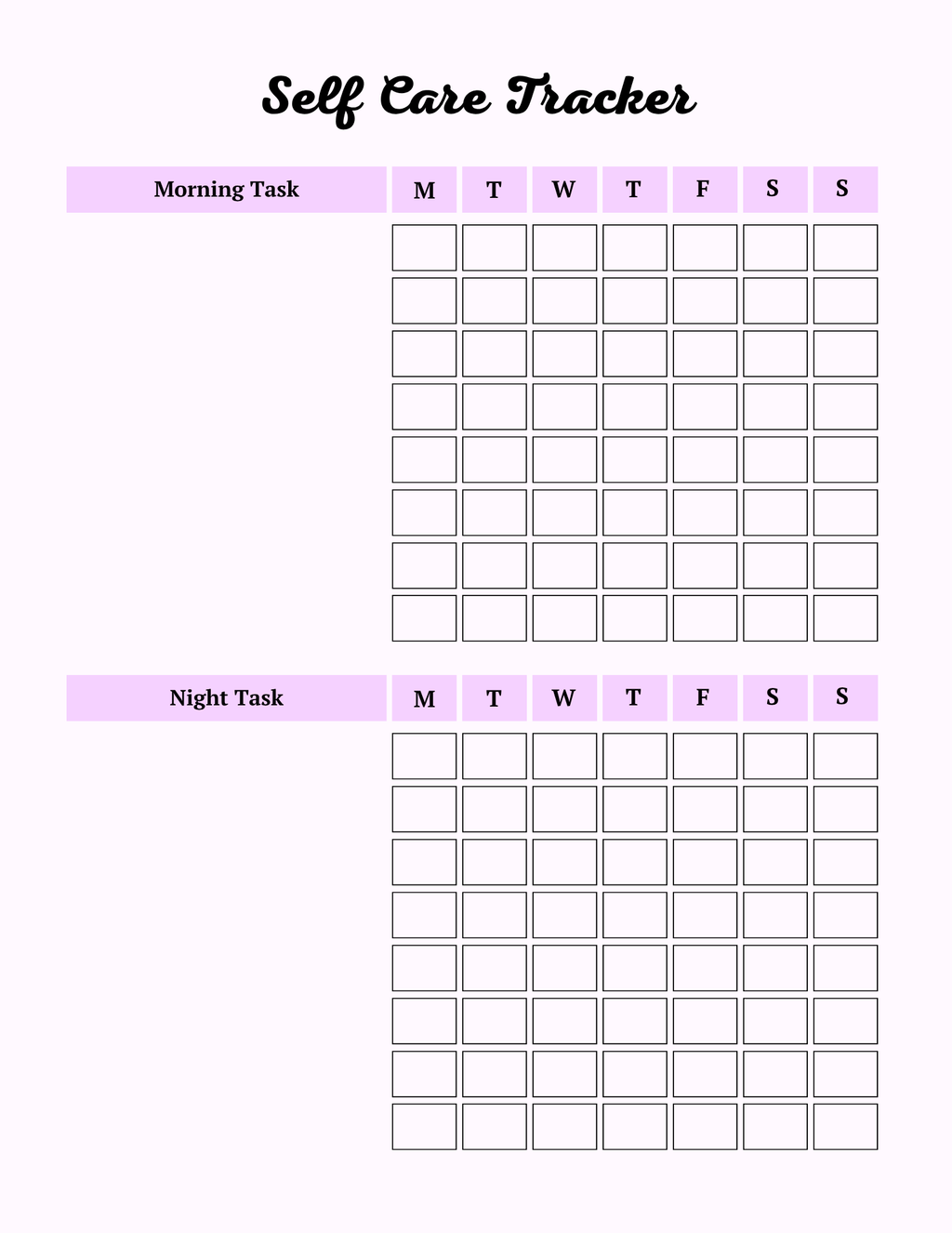 Colorful Self Care Planner