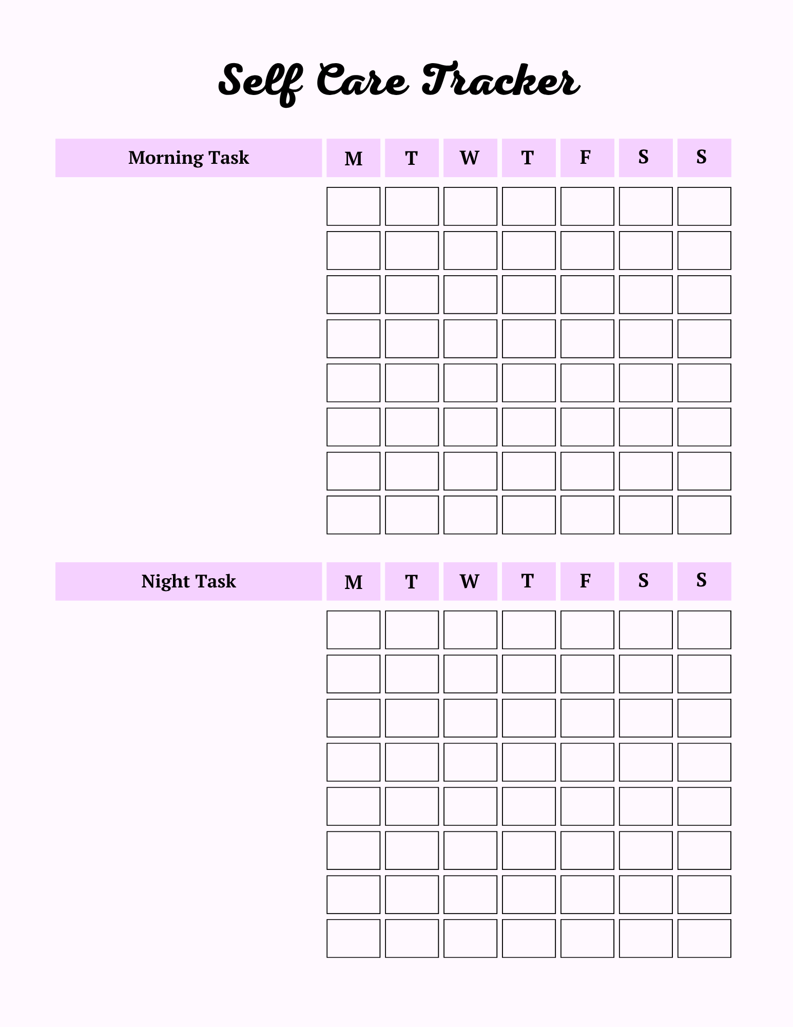 Colorful Self Care Planner
