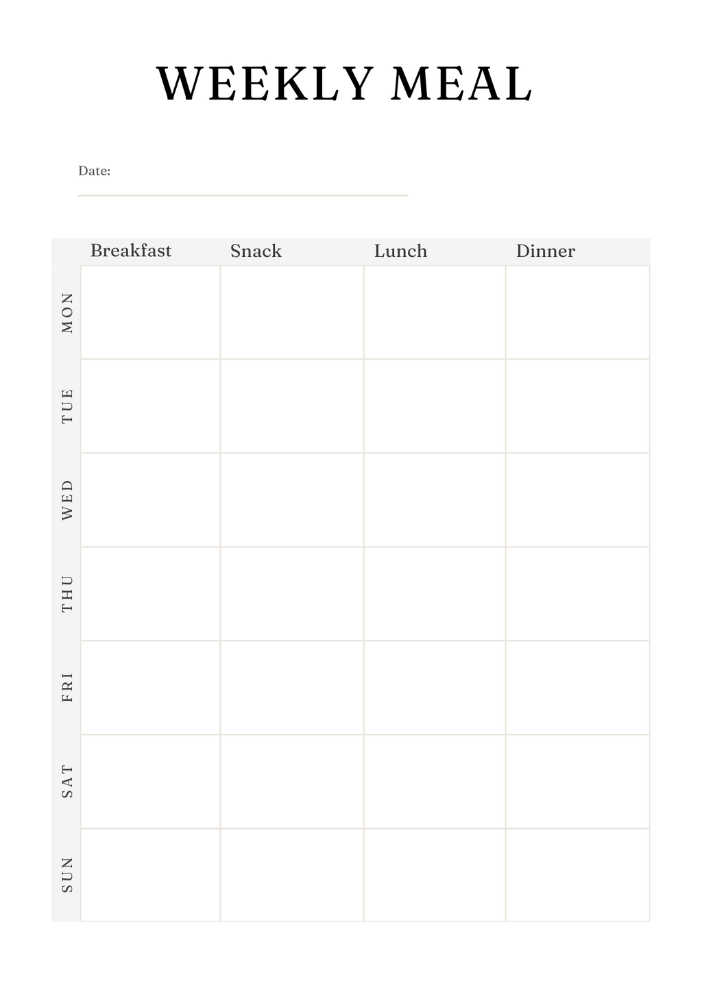 Active Life Meal Planner