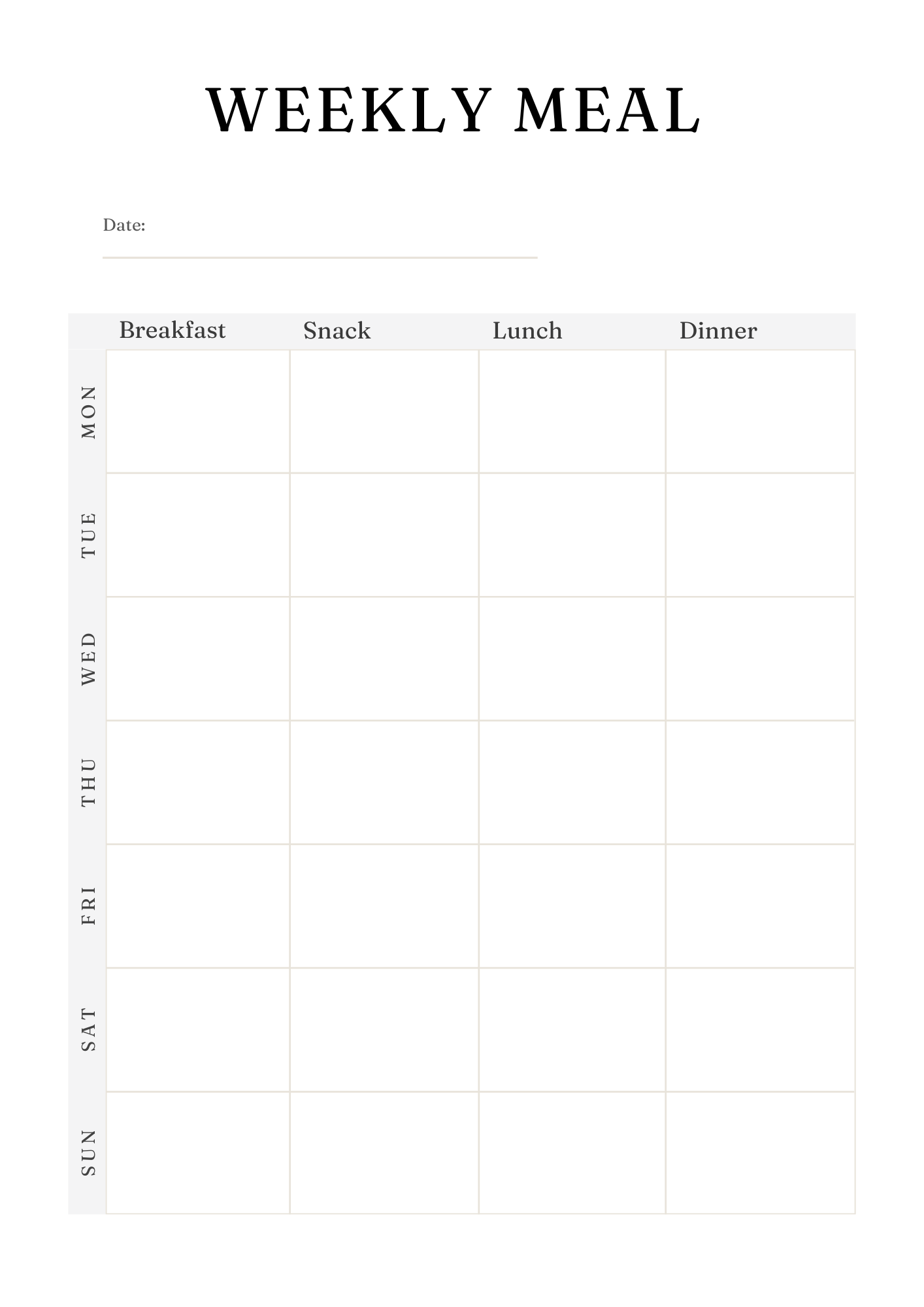 Active Life Meal Planner