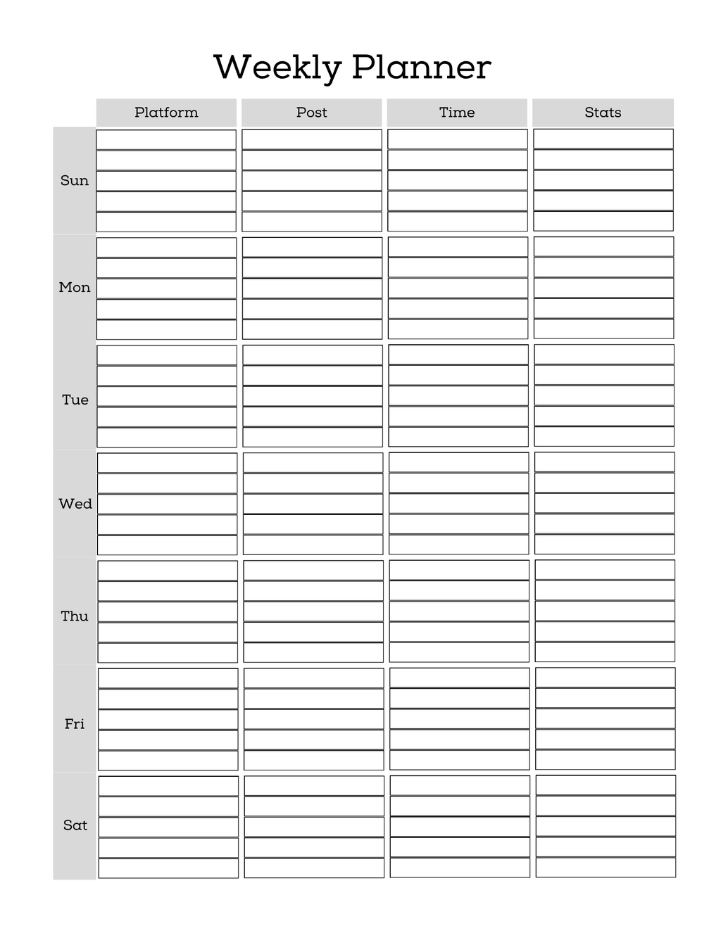 Social Media Post Planner