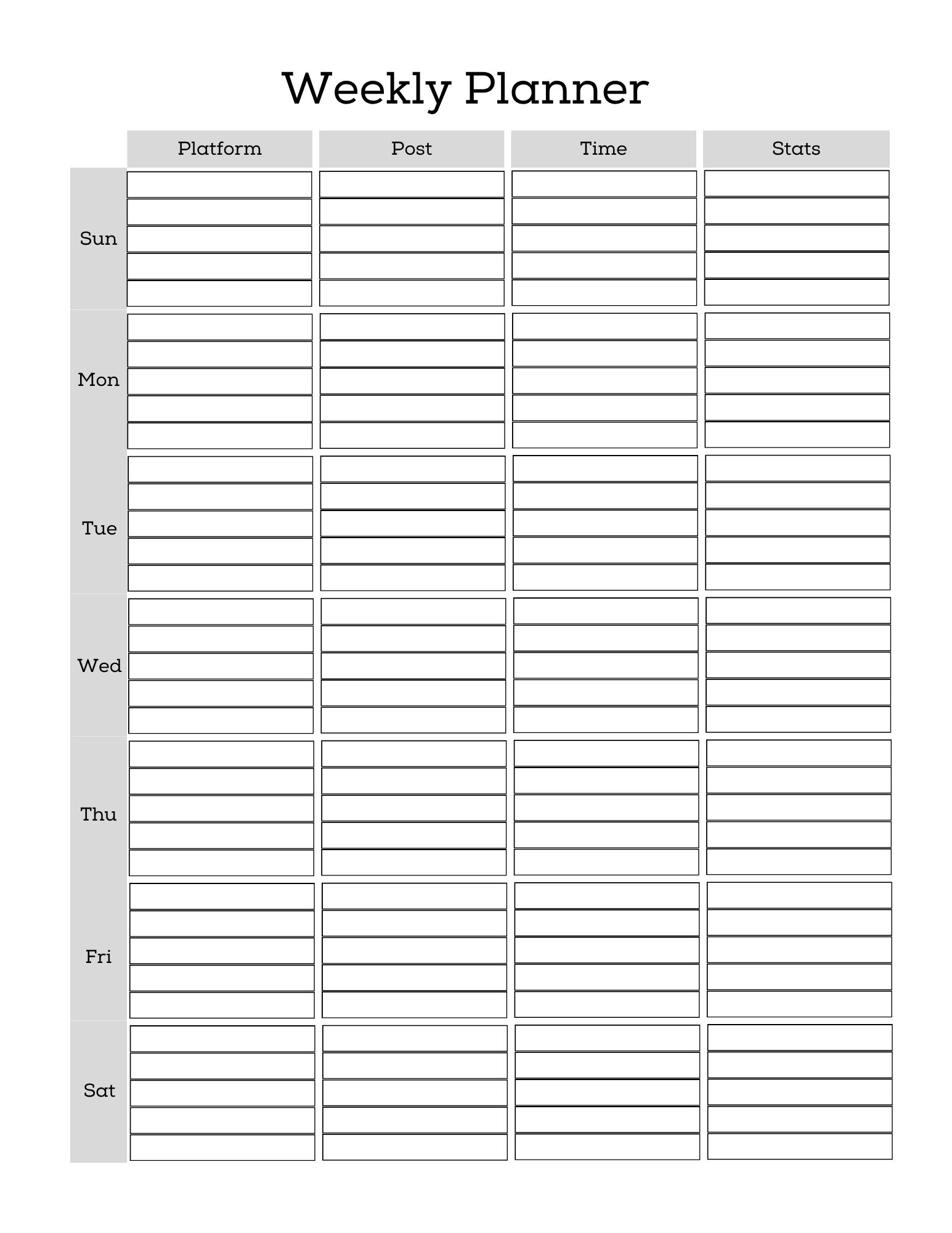 Social Media Post Planner