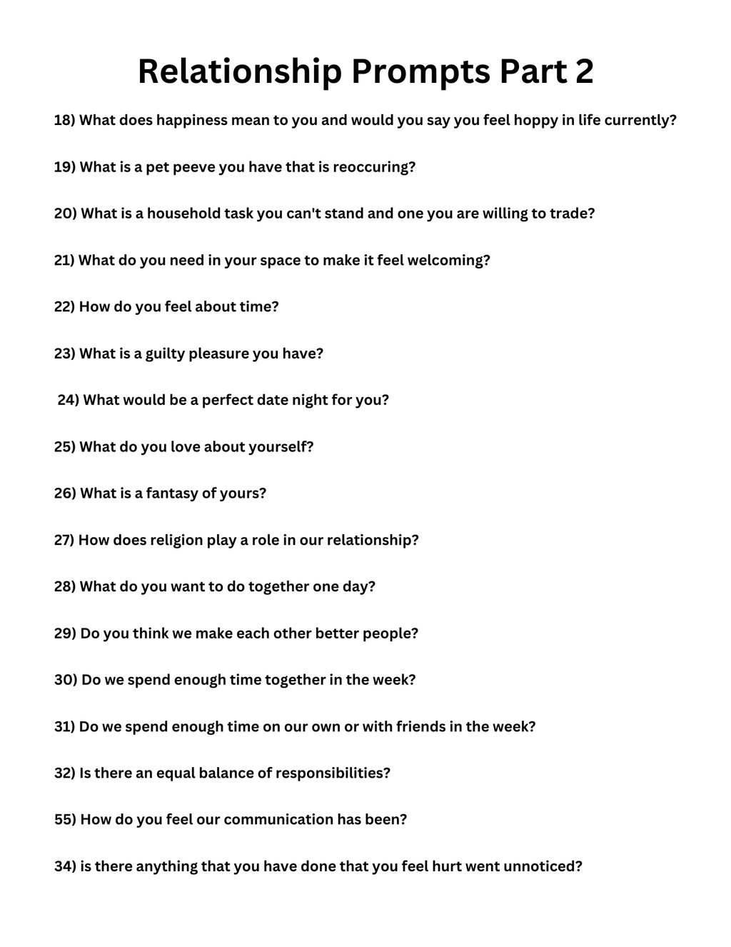 100 Relationship Prompts
