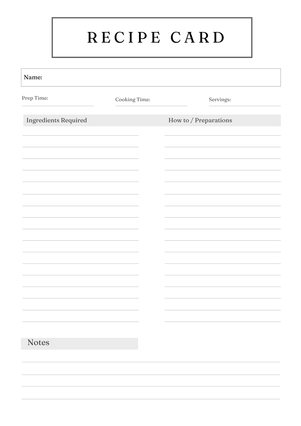 Gourmet Recipe Card Set & Bundle