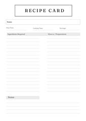 Gourmet Recipe Card Set & Bundle