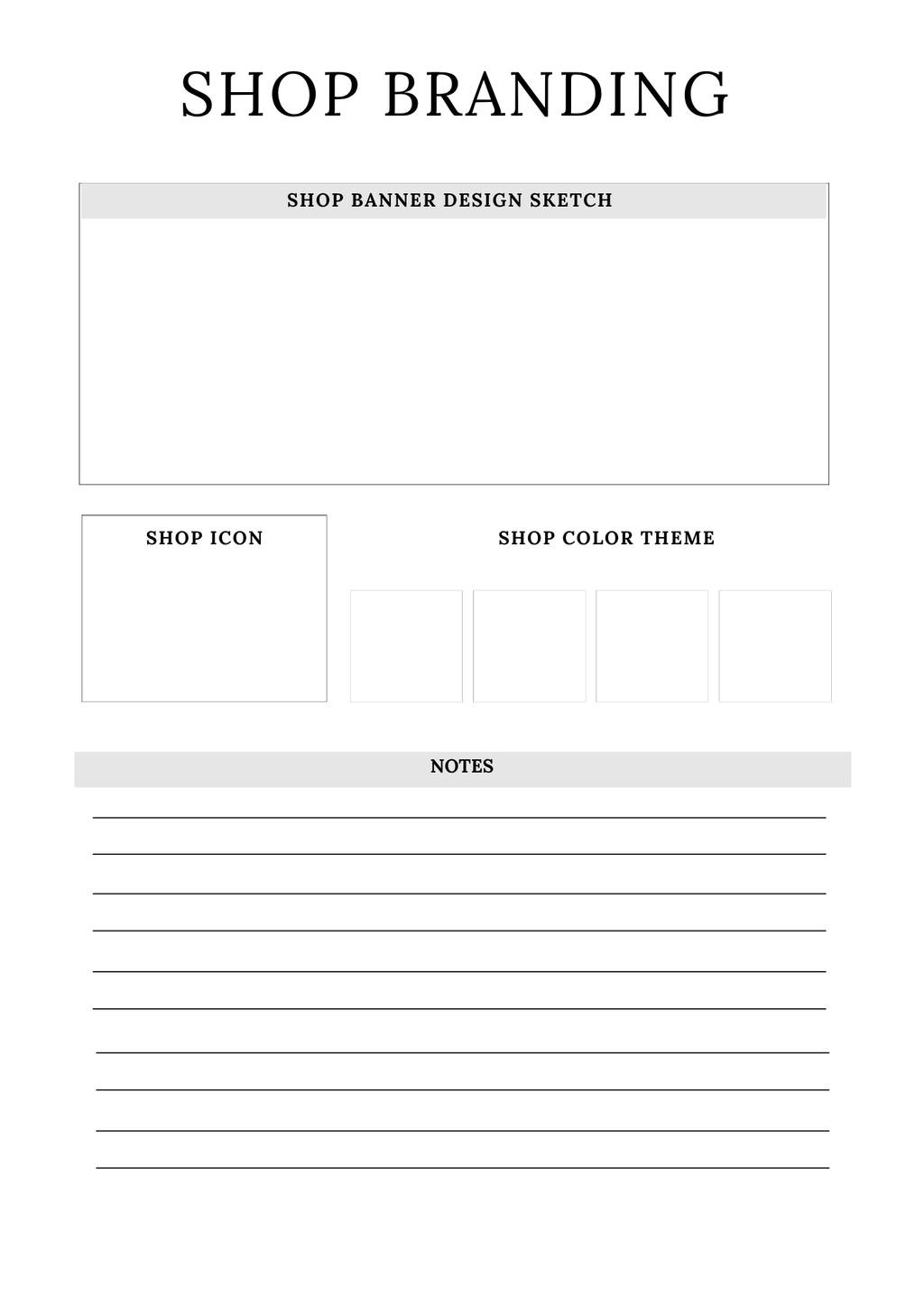 Etsy Shop Planner
