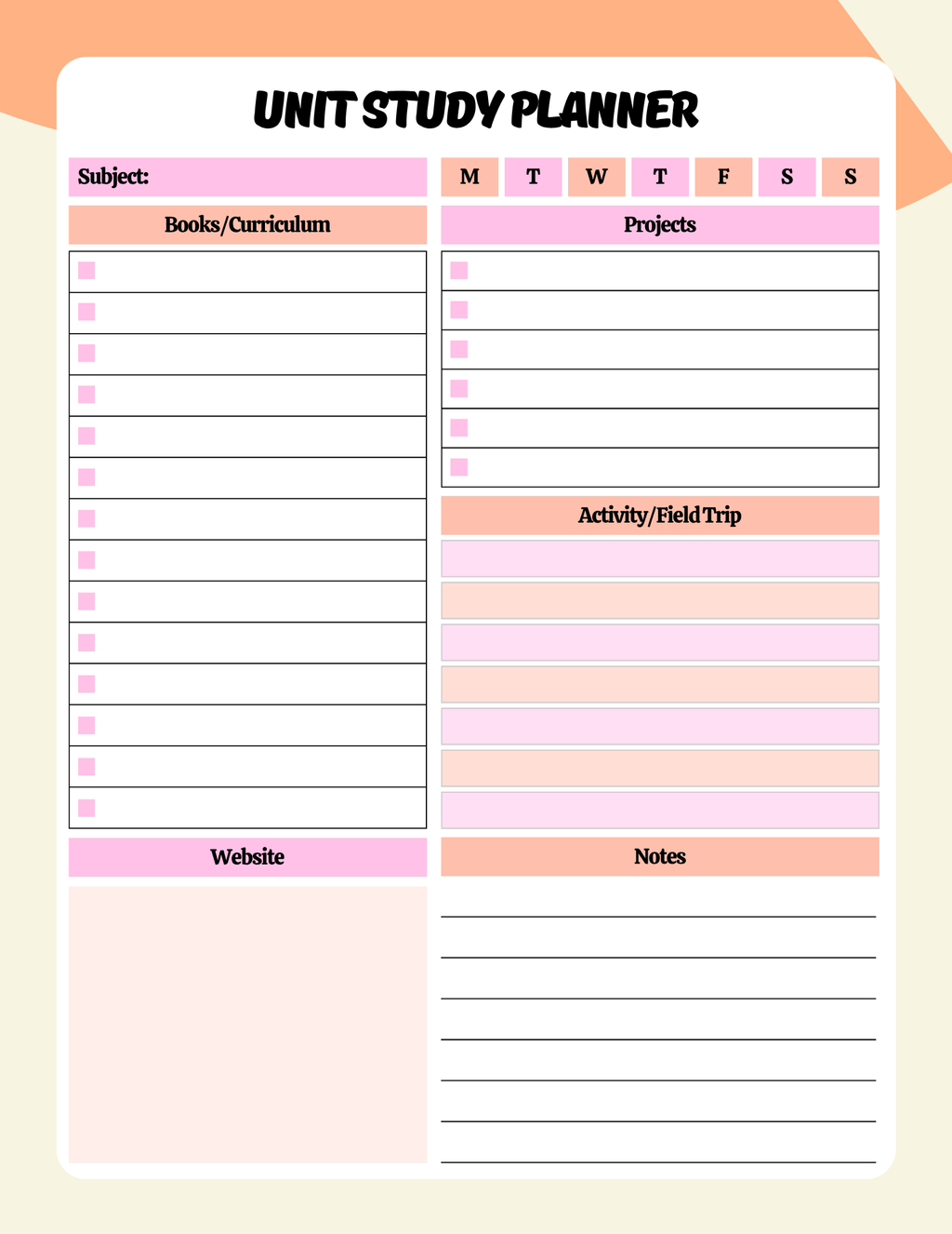 Comprehensive Homeschool Planner