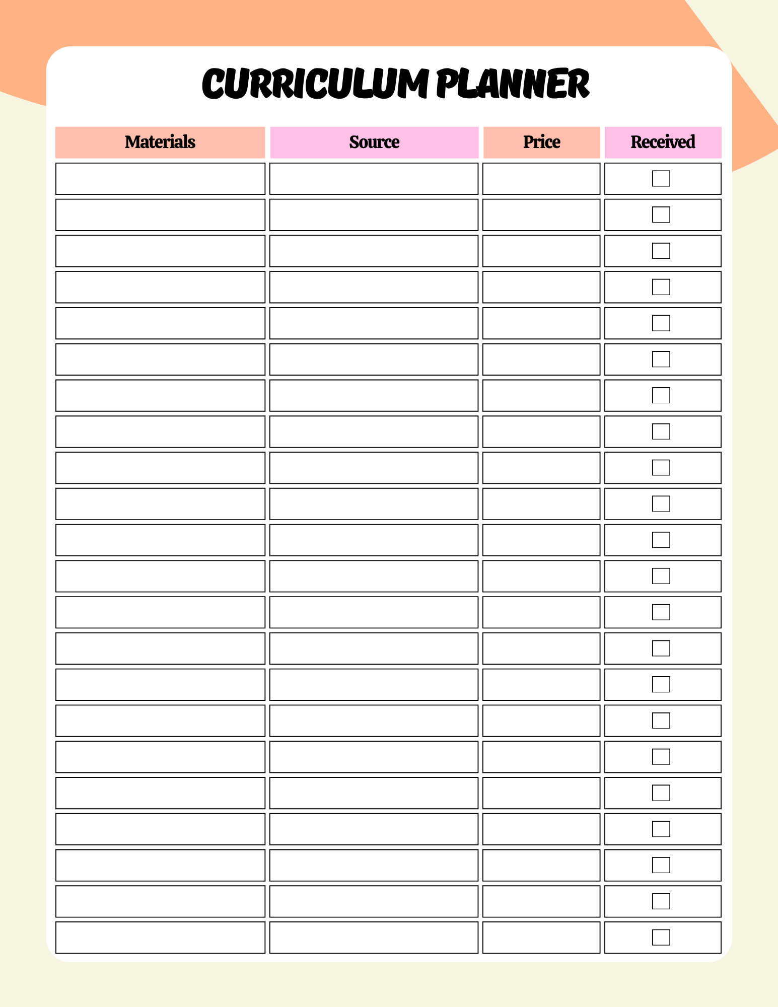 Comprehensive Homeschool Planner
