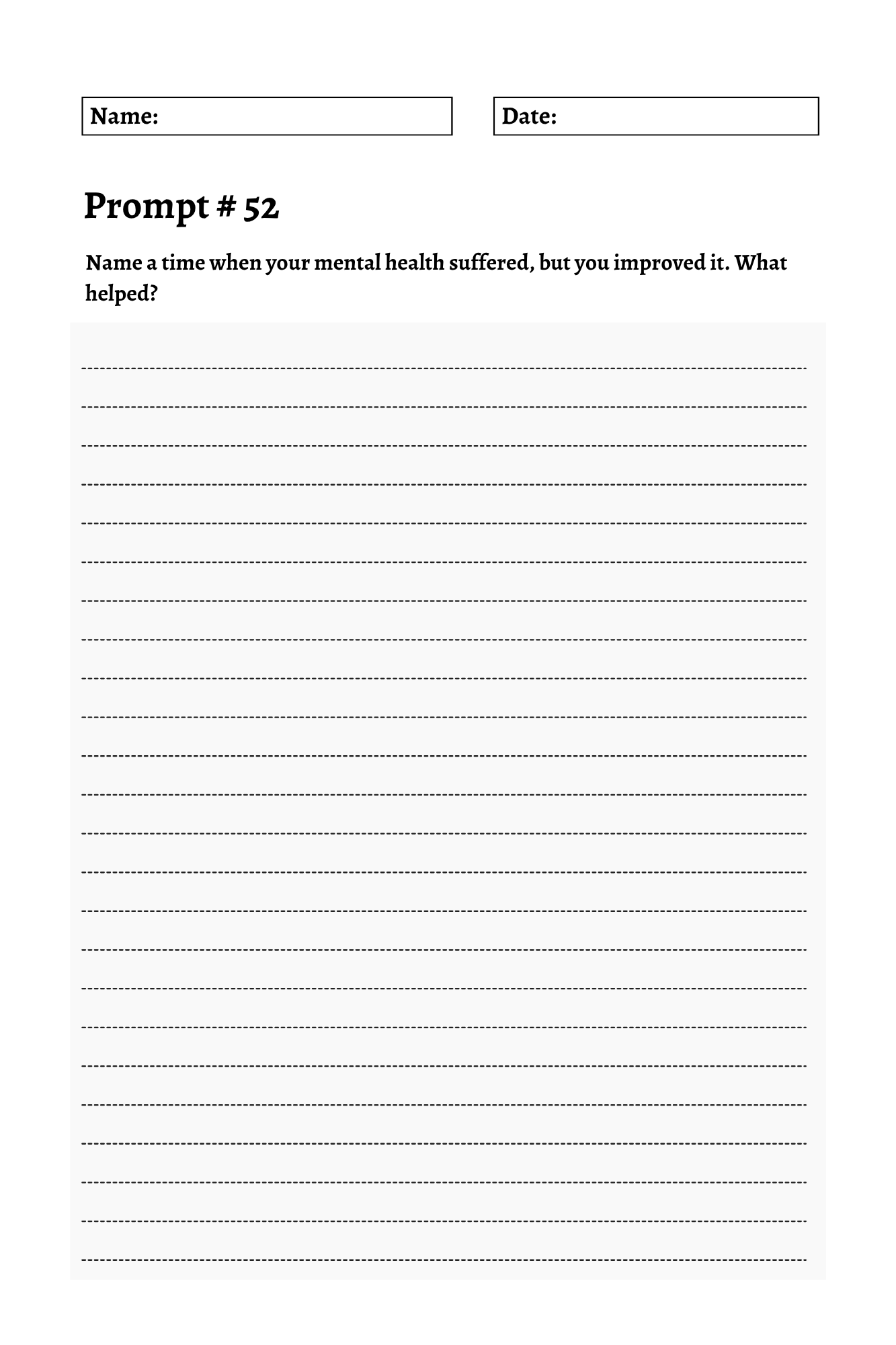 200 Mental Health Journey Prompts