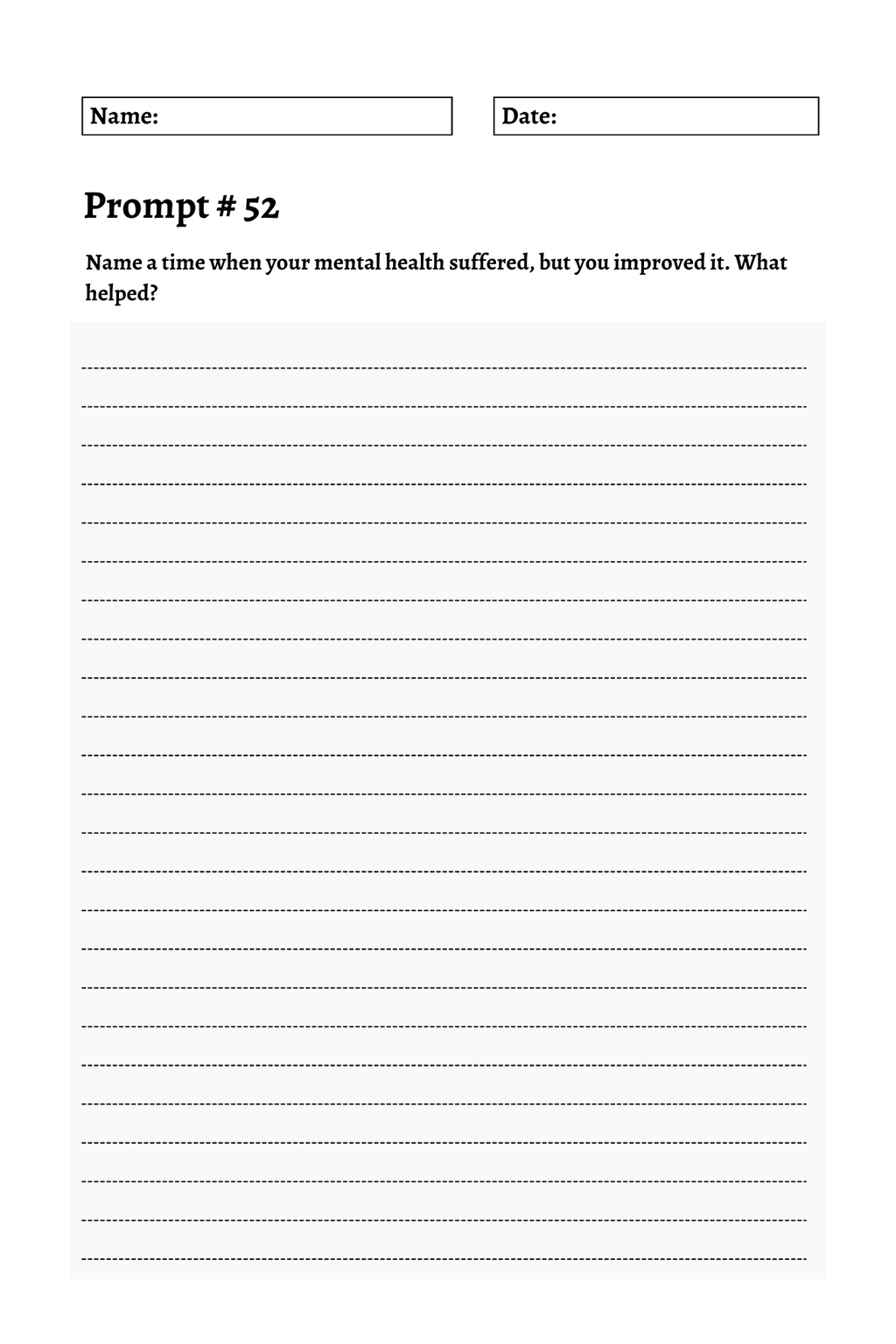 200 Mental Health Journey Prompts