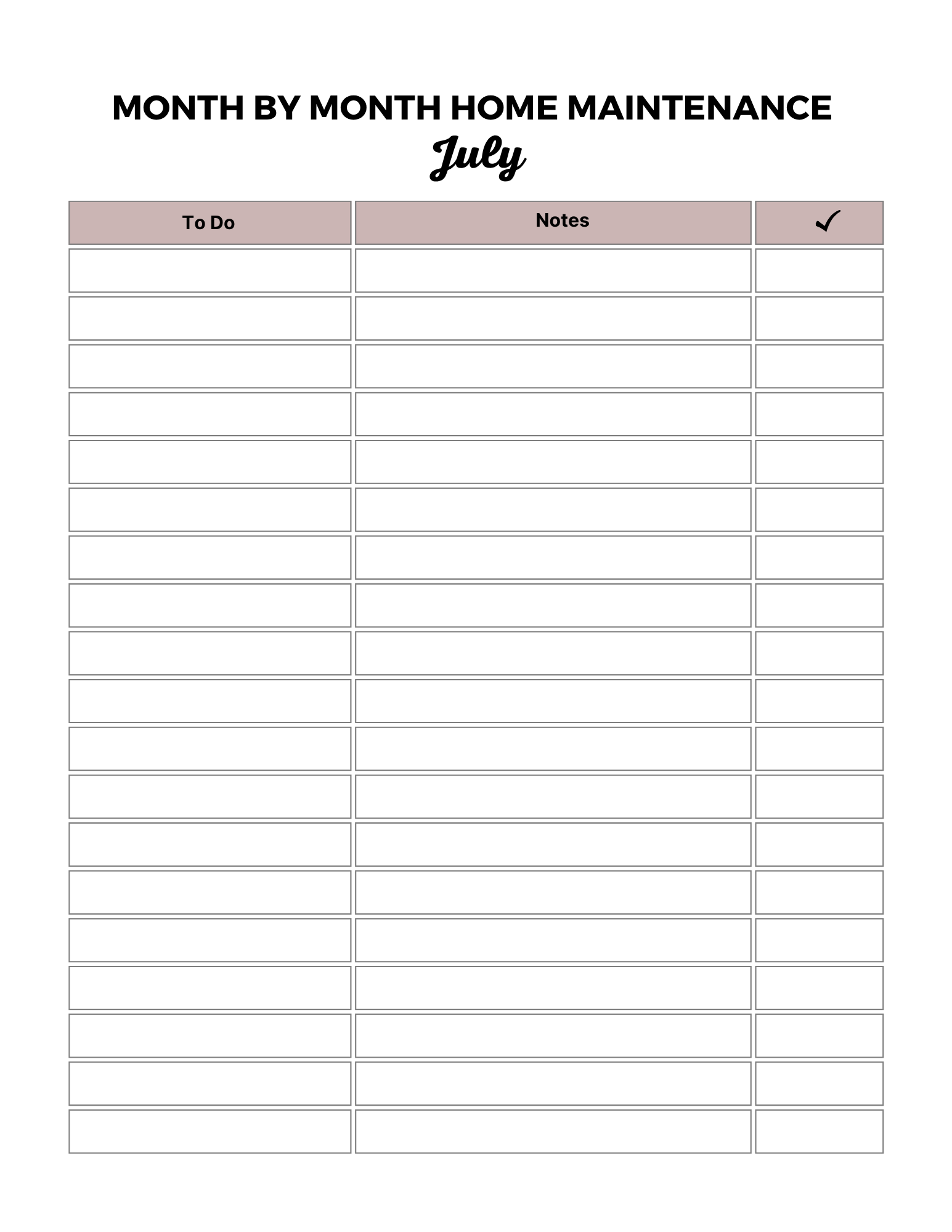 Home Maintenance Planner