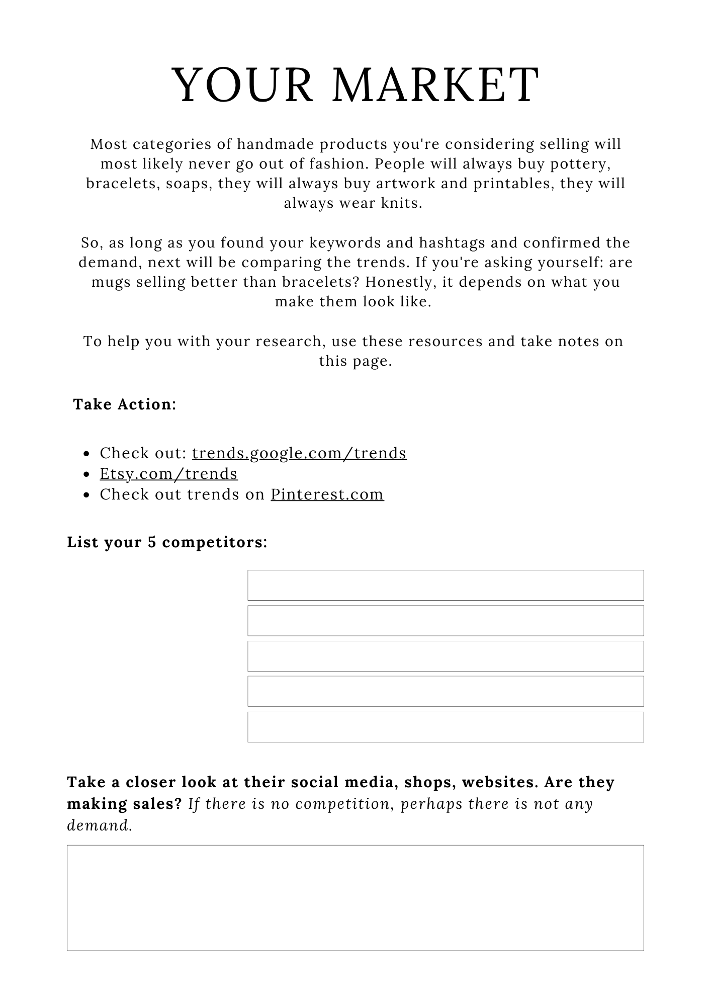 Handmade Business Planner