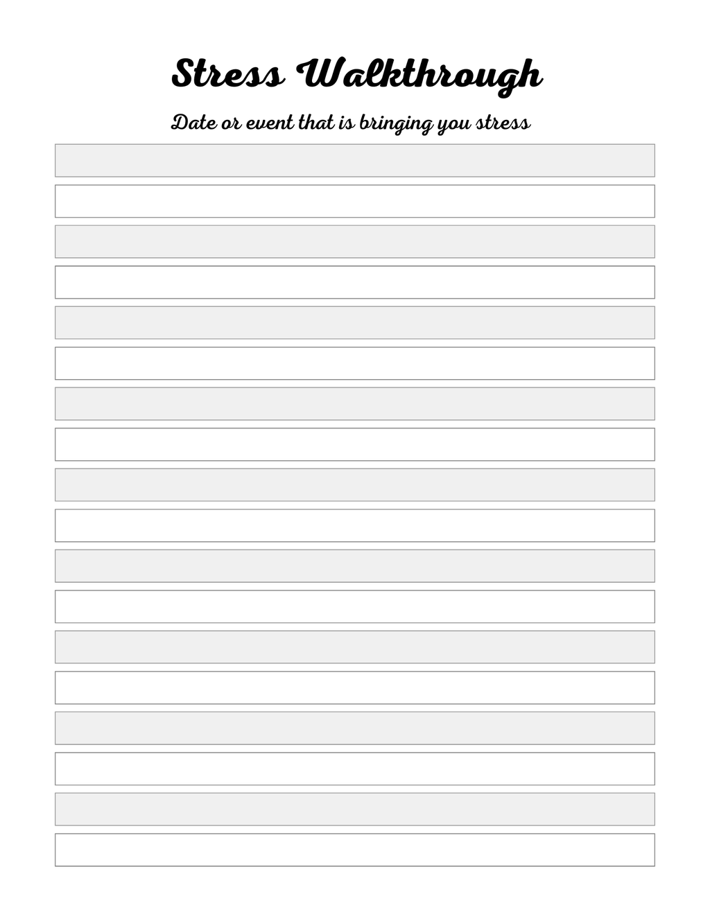 Stress Processing Journal