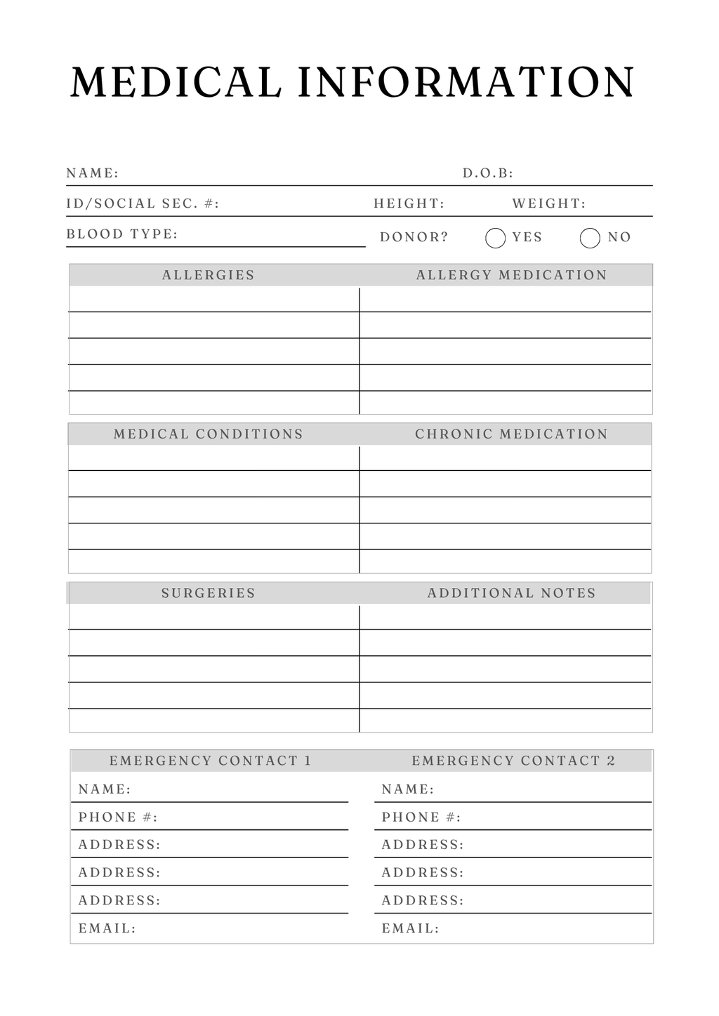 Comprehensive Medical Planner