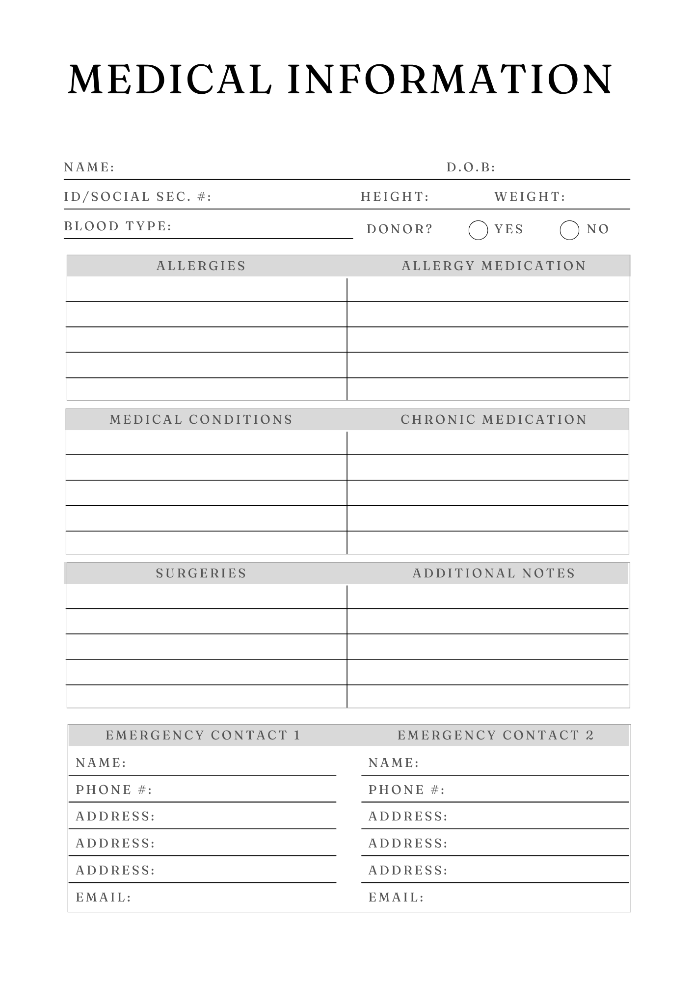 Comprehensive Medical Planner