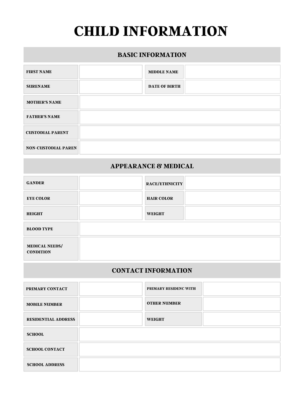 Comprehensive Health Care Planner
