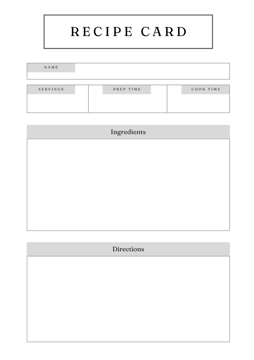 Gourmet Recipe Card Set & Bundle