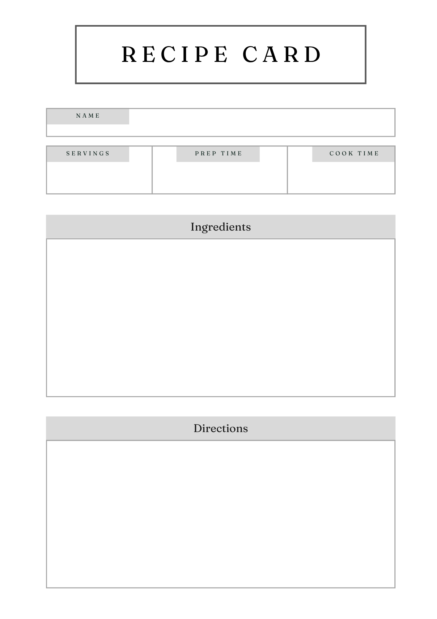 Gourmet Recipe Card Set & Bundle