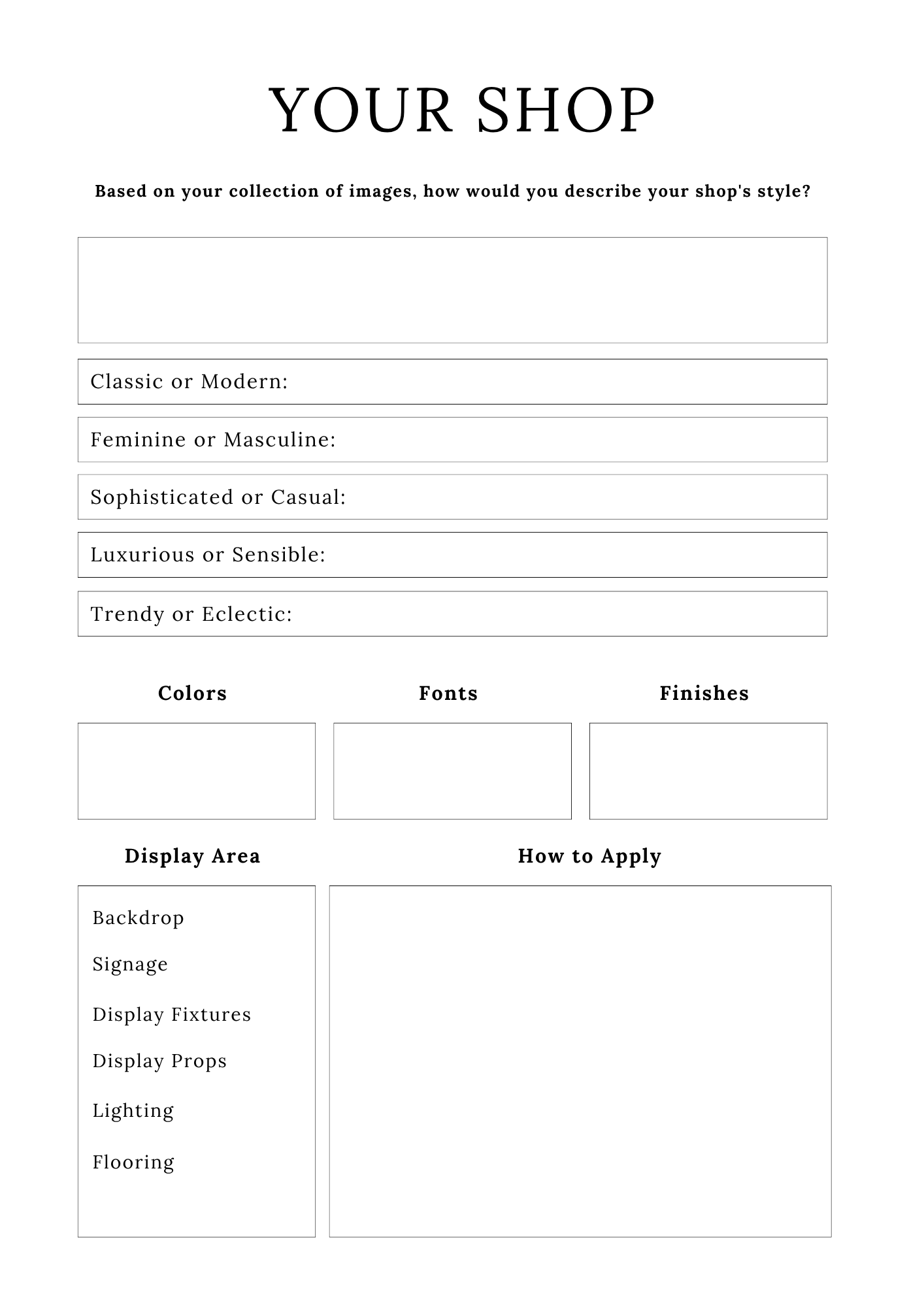 Complete Online Shop Planner
