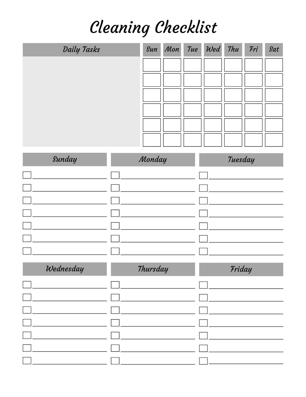 Ultimate Cleaning Planner