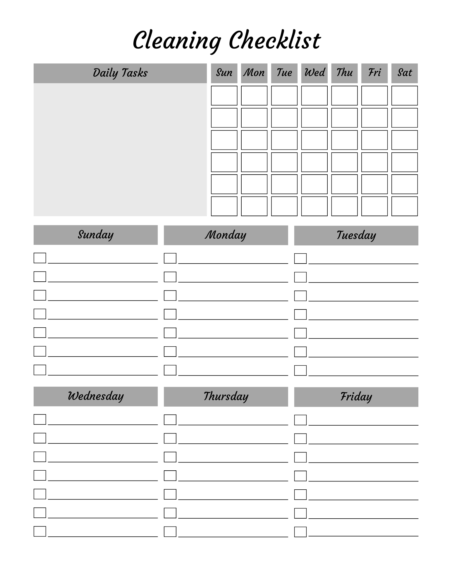 Ultimate Cleaning Planner