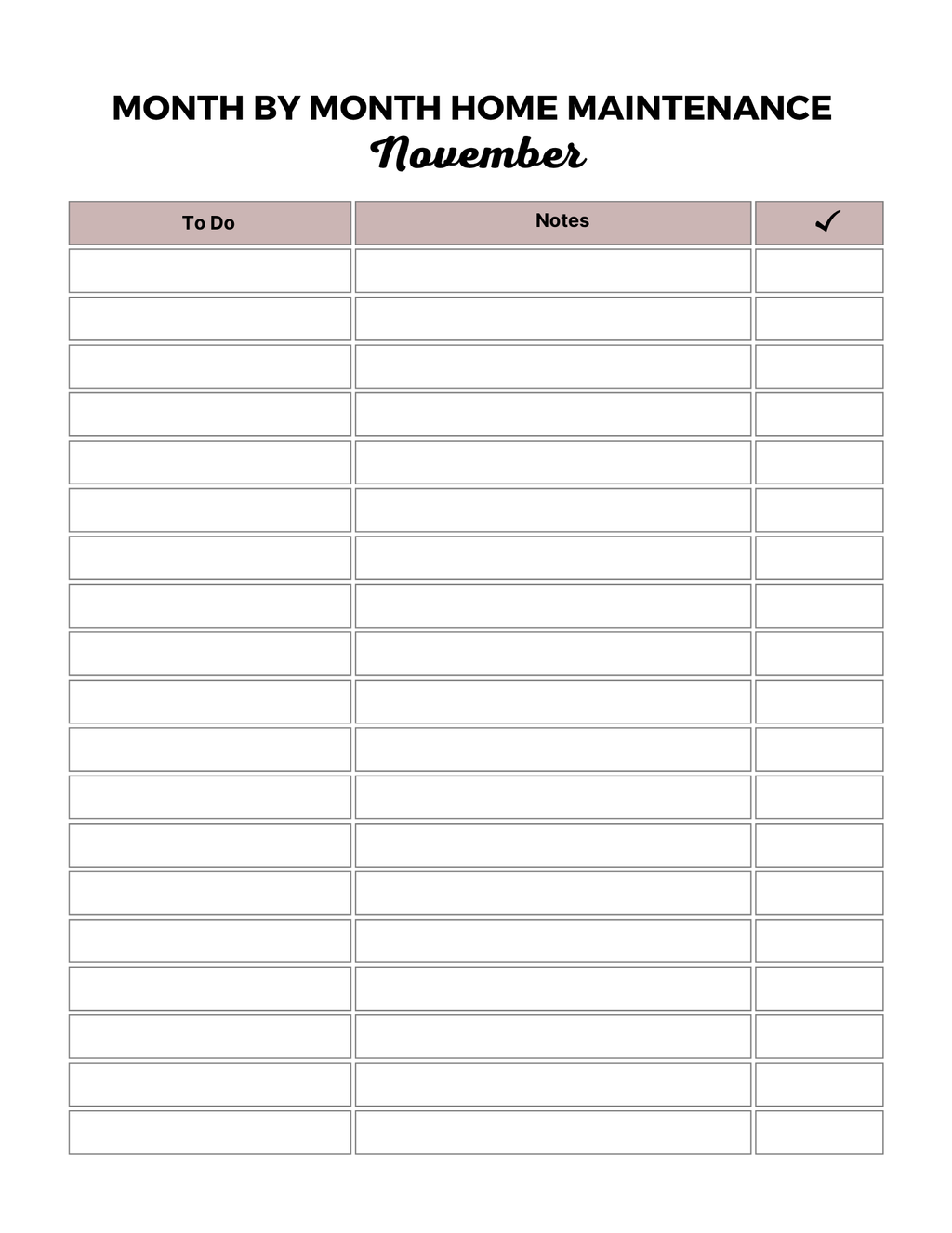 Home Maintenance Planner
