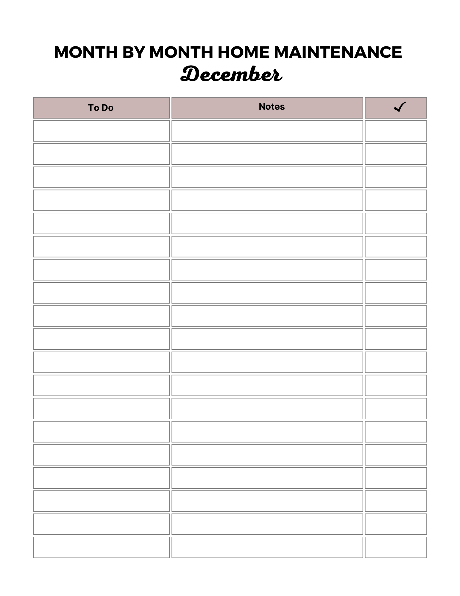 Home Maintenance Planner