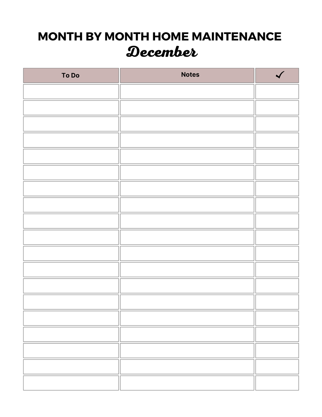 Home Maintenance Planner