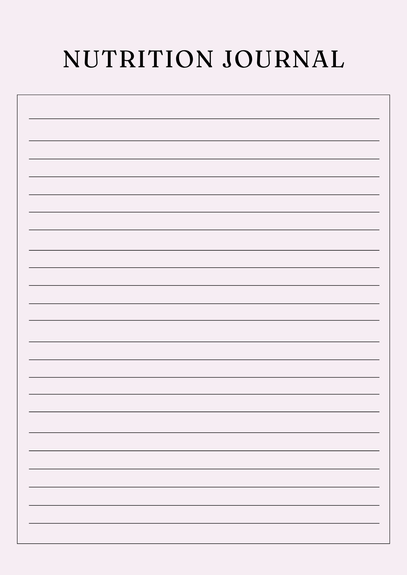 Ultimate Nutrition Wellness Planner