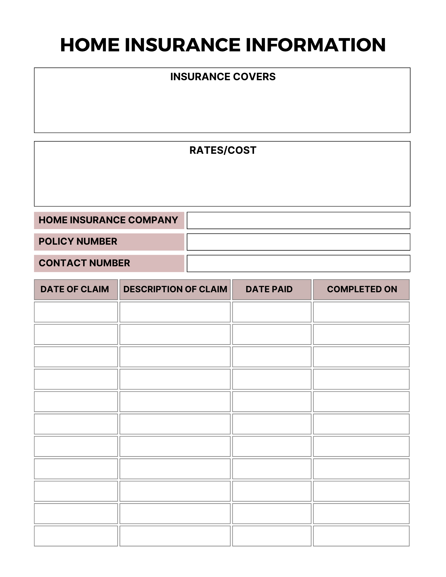 Home Maintenance Planner