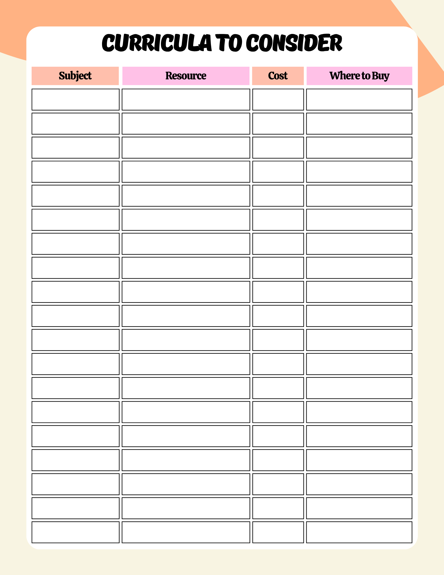 Comprehensive Homeschool Planner