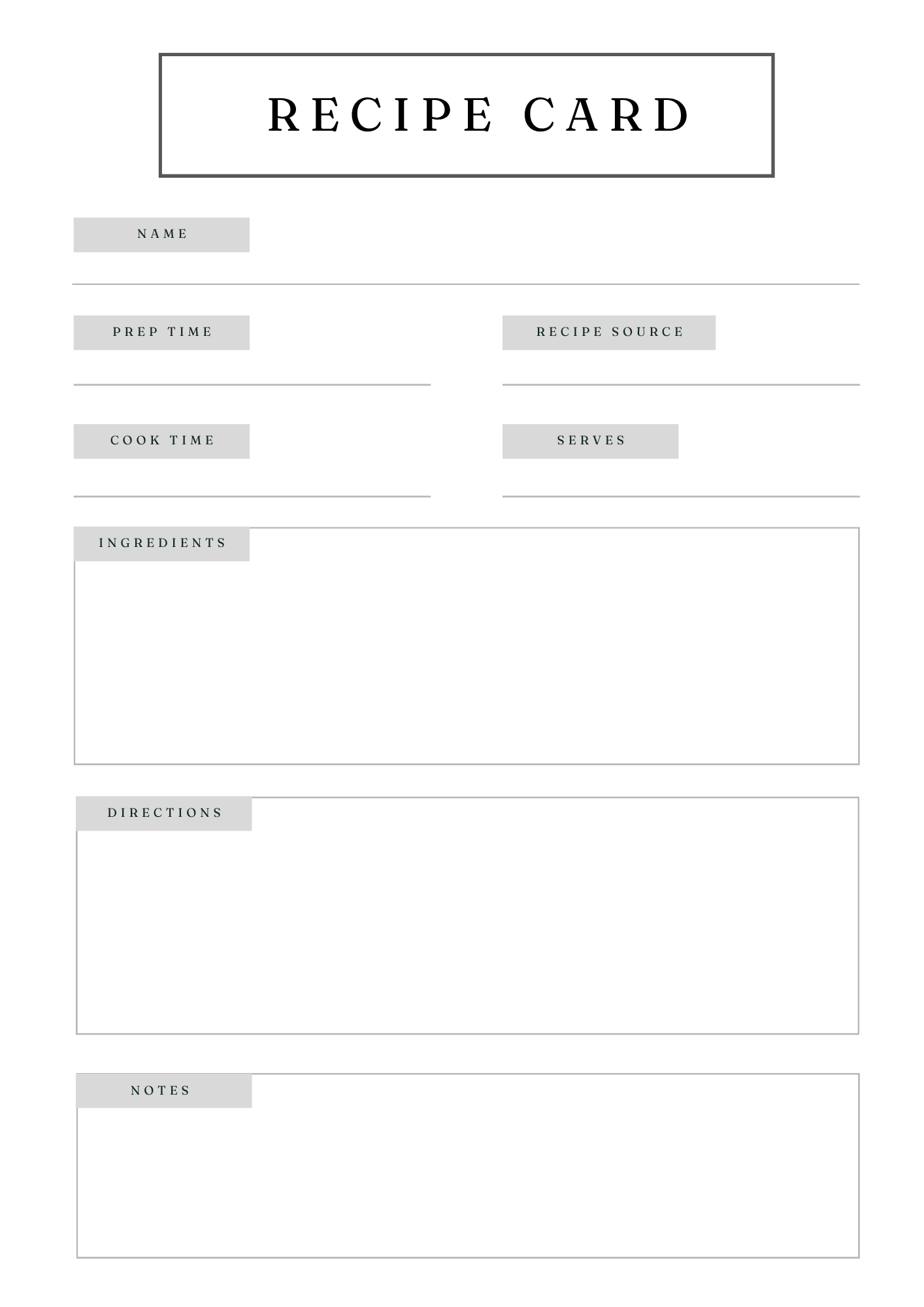 Gourmet Recipe Card Set & Bundle