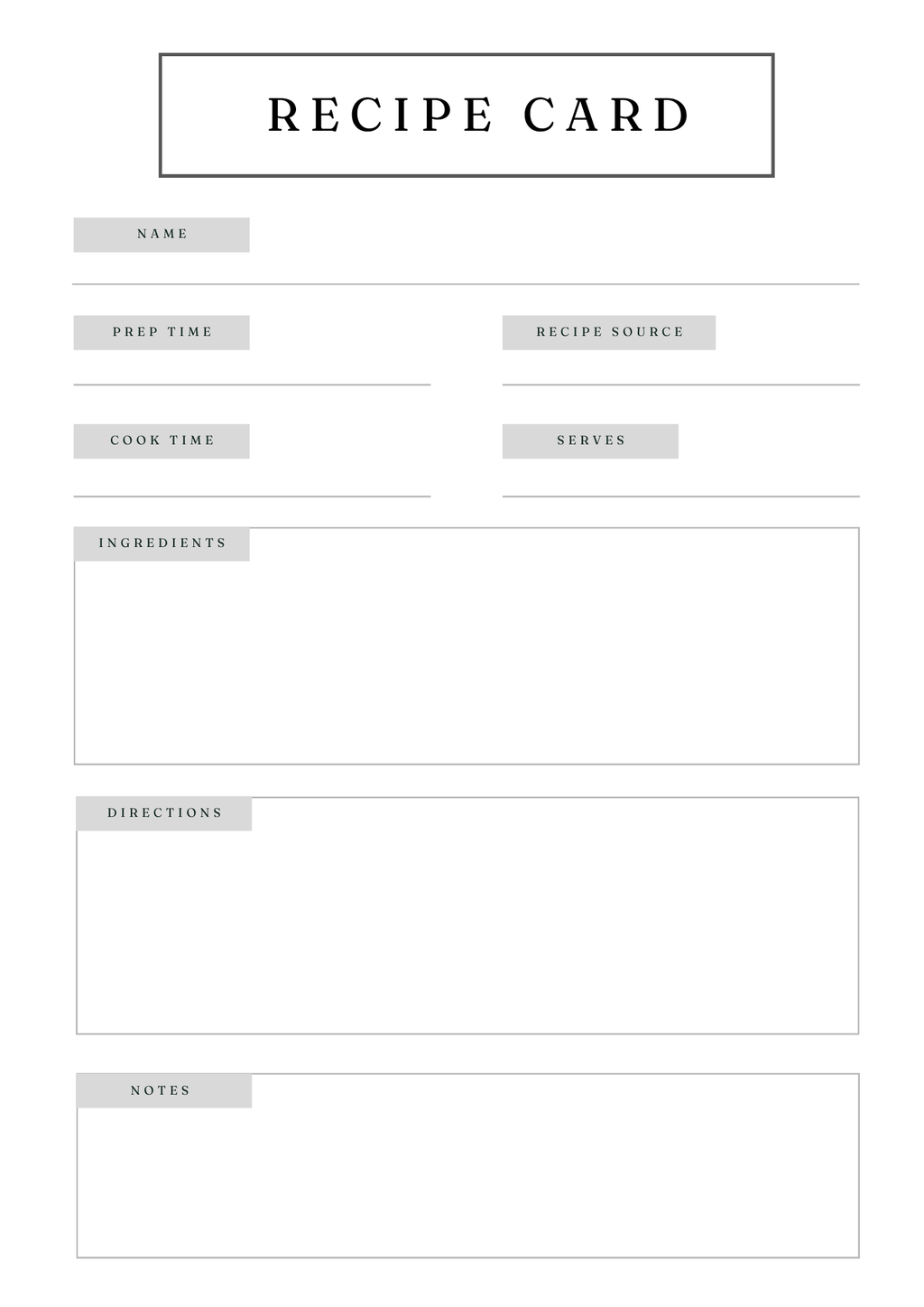 Gourmet Recipe Card Set & Bundle