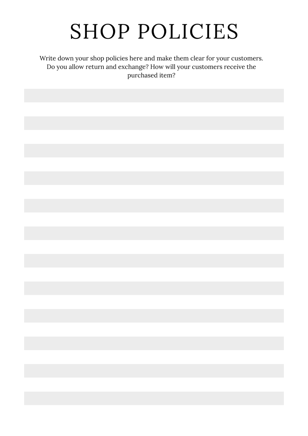 Shopify Success Planner