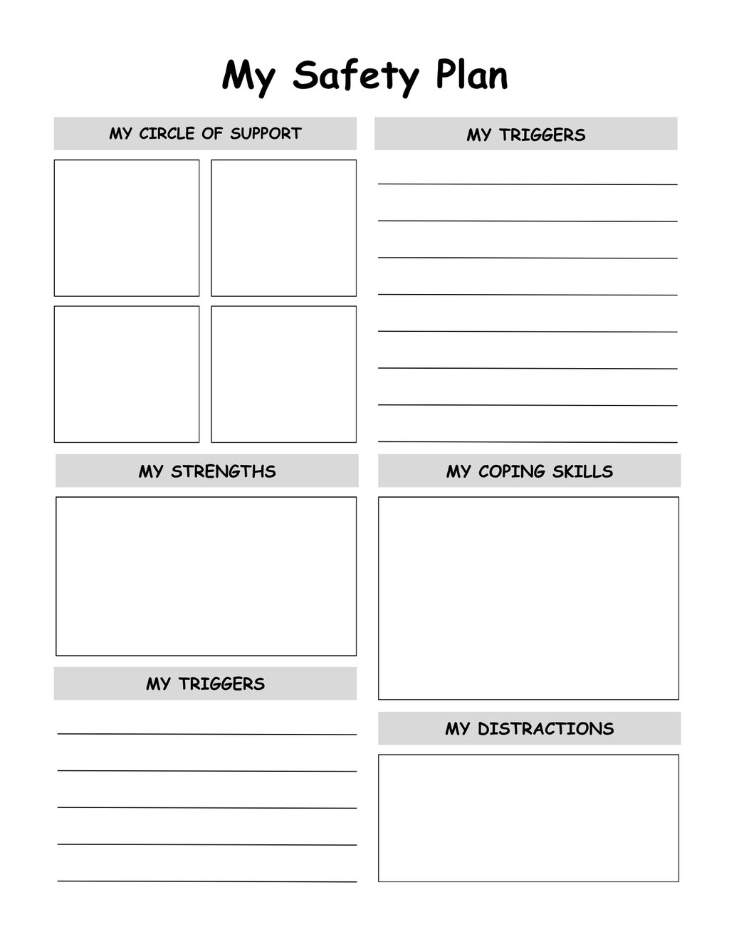 Safety Crisis Plan Journal 29 Pages of  Essential Tools