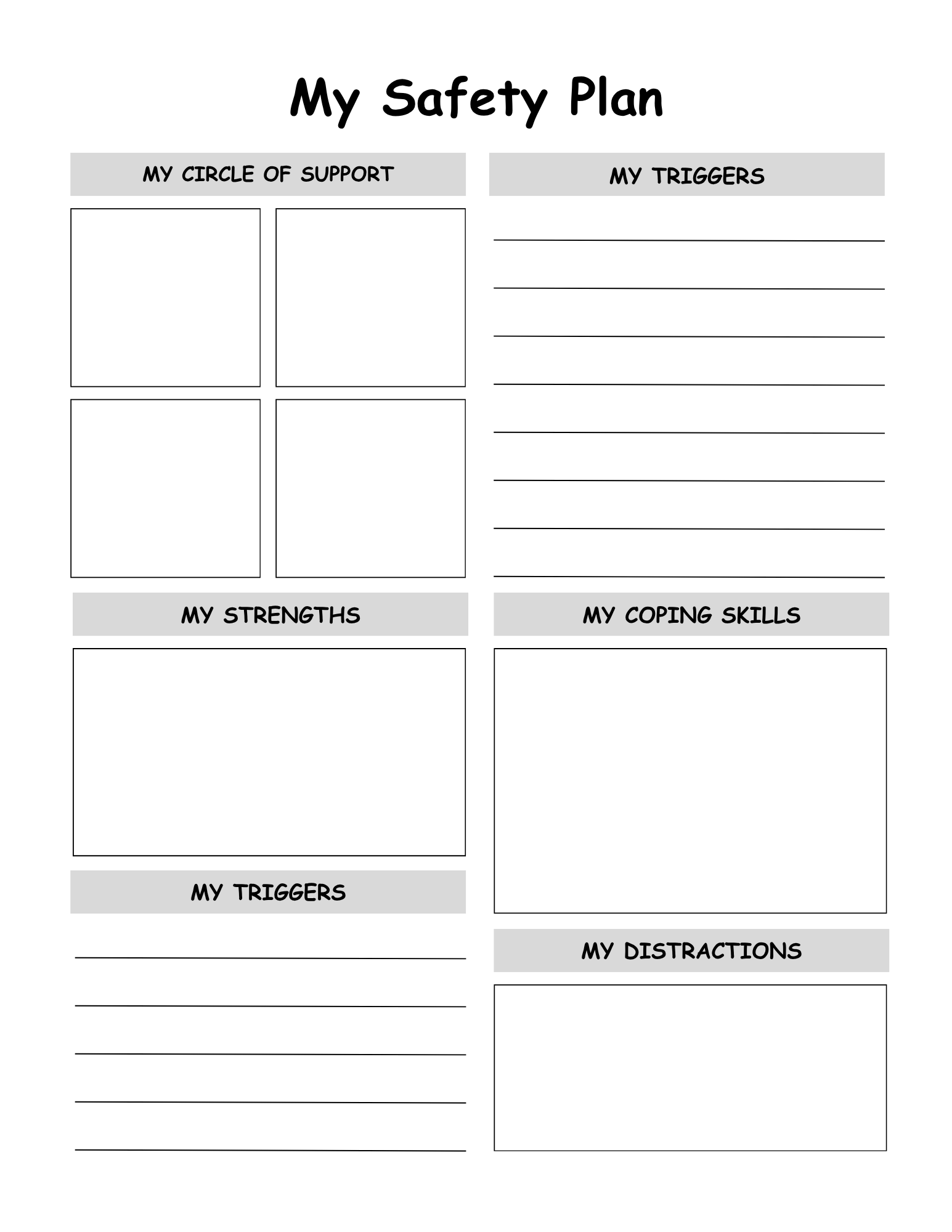 Safety Crisis Plan Journal 29 Pages of  Essential Tools