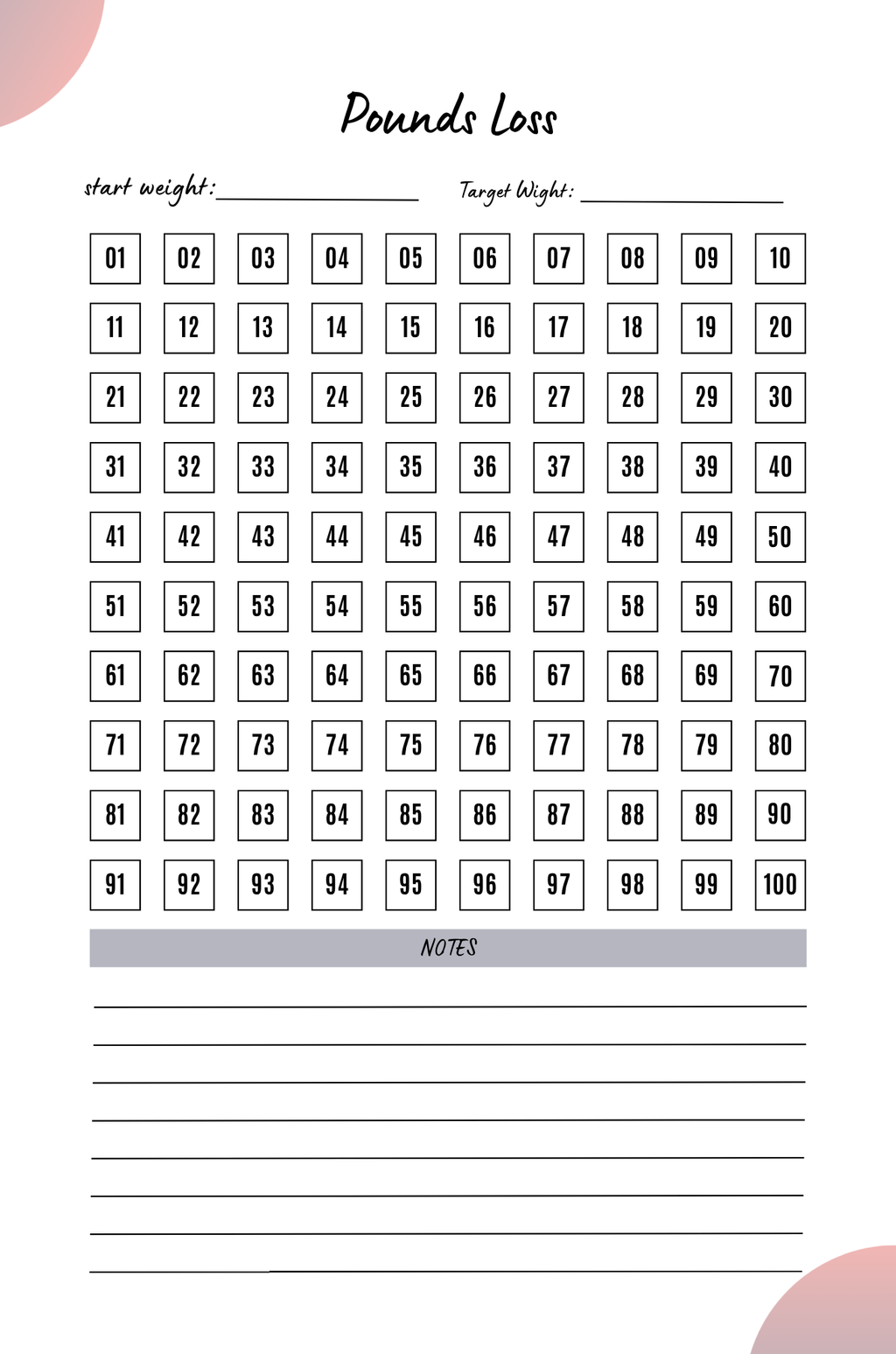 Transform 12 Weight Loss Planner