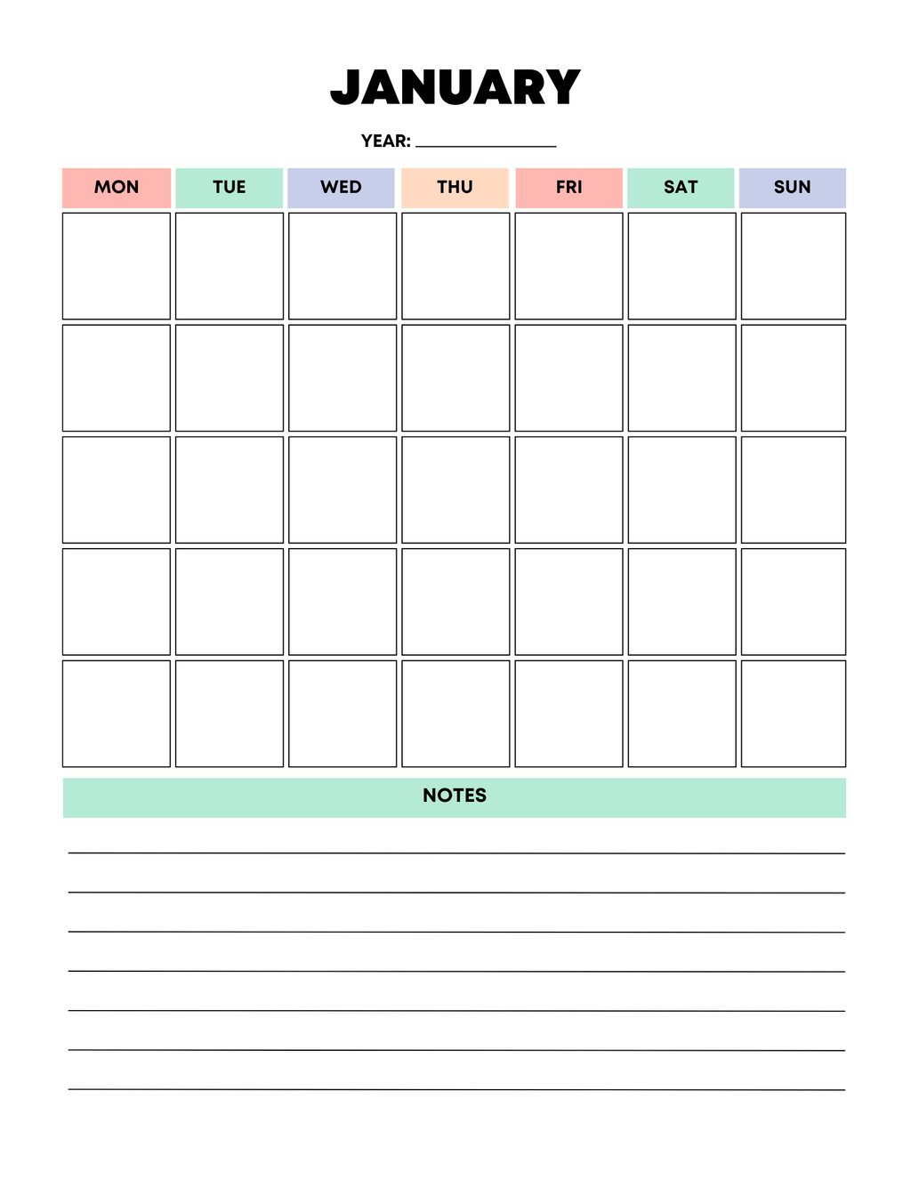 Vibrant Rainbow Budget Planner