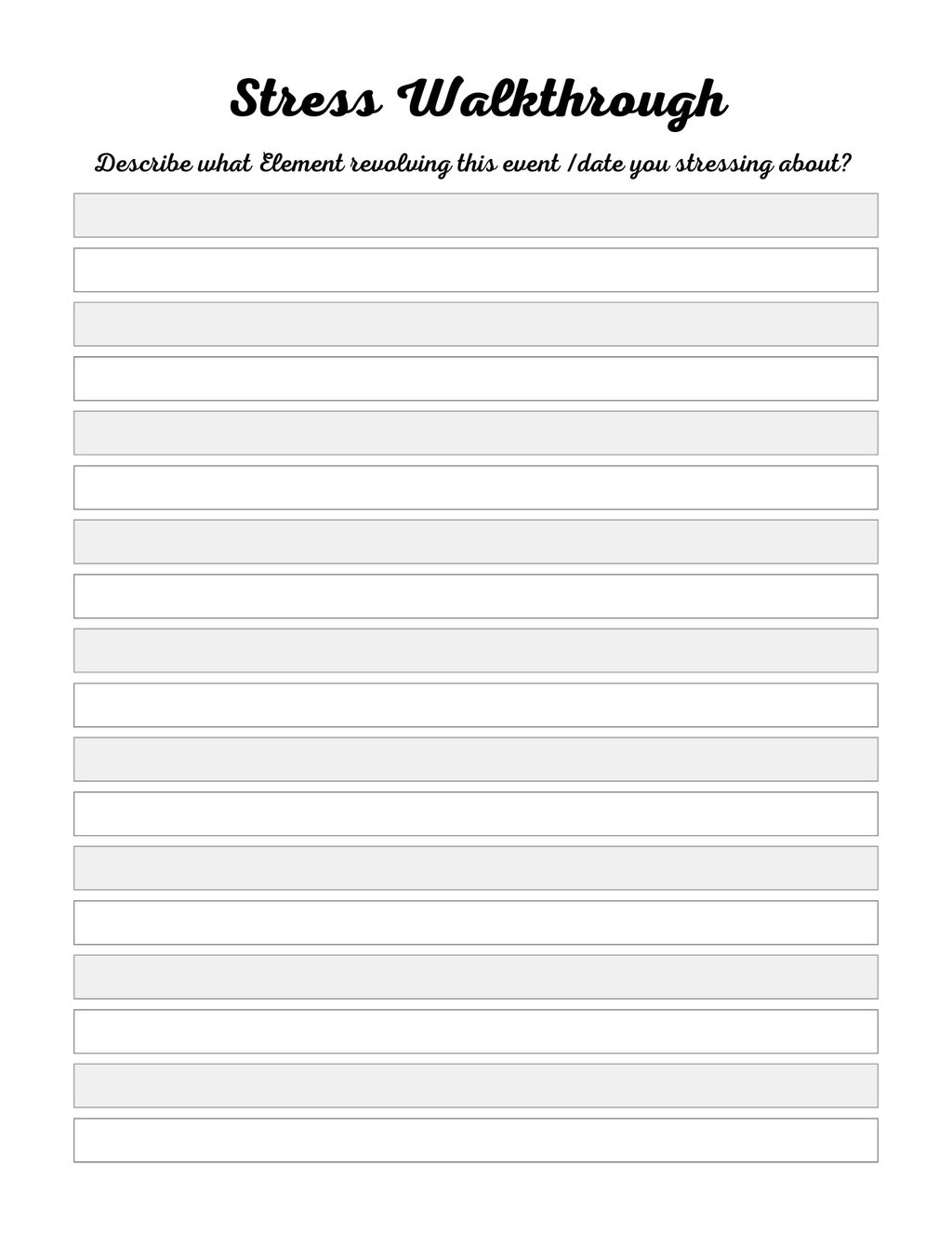 Stress Processing Journal