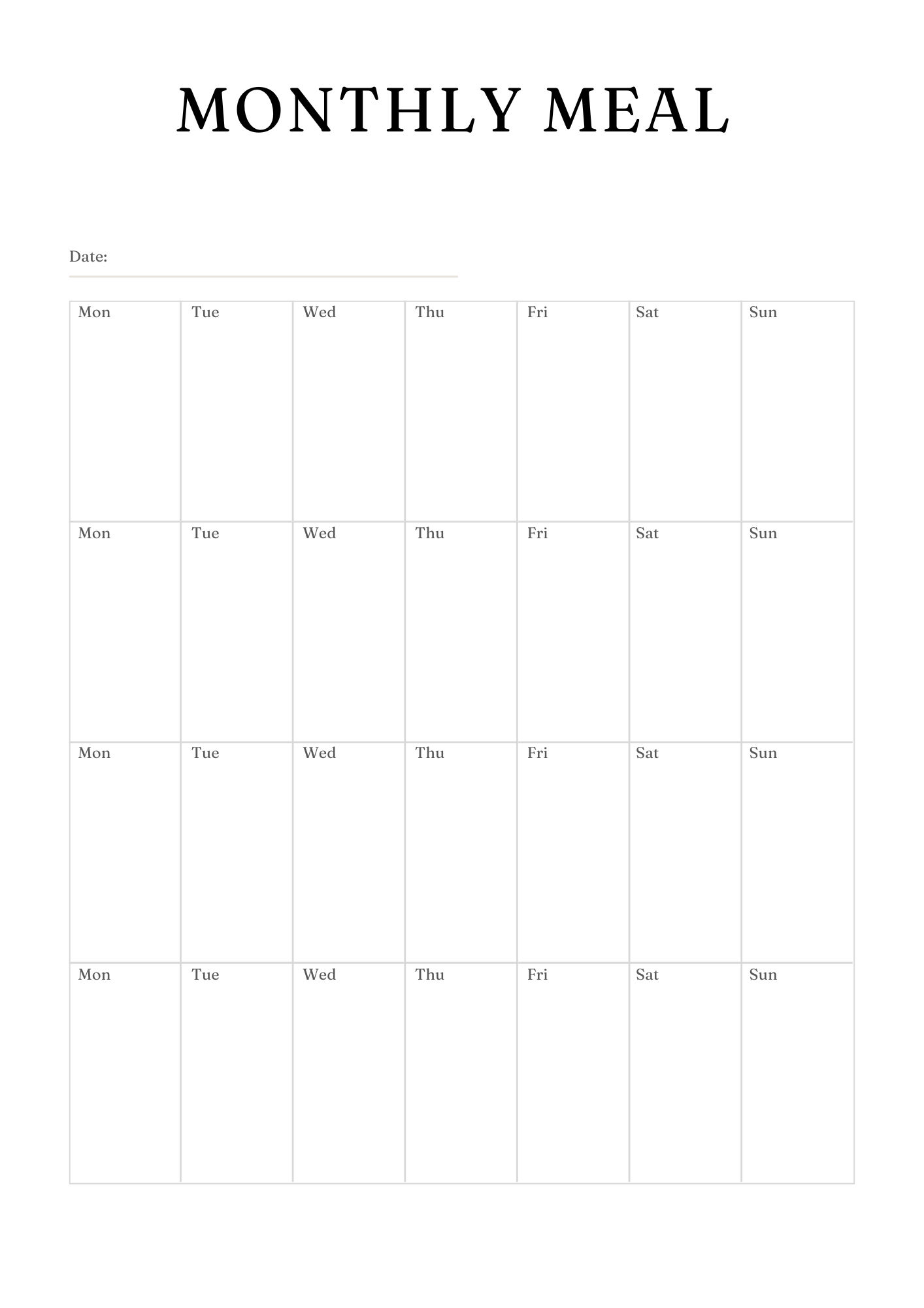 Active Life Meal Planner