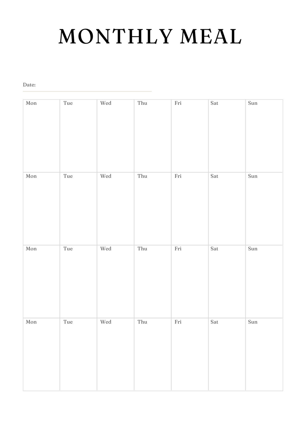 Active Life Meal Planner