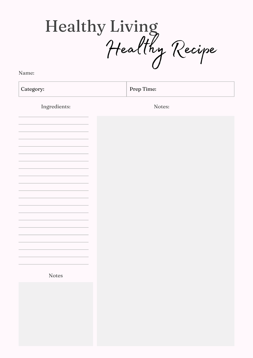 Healthy Living Journal