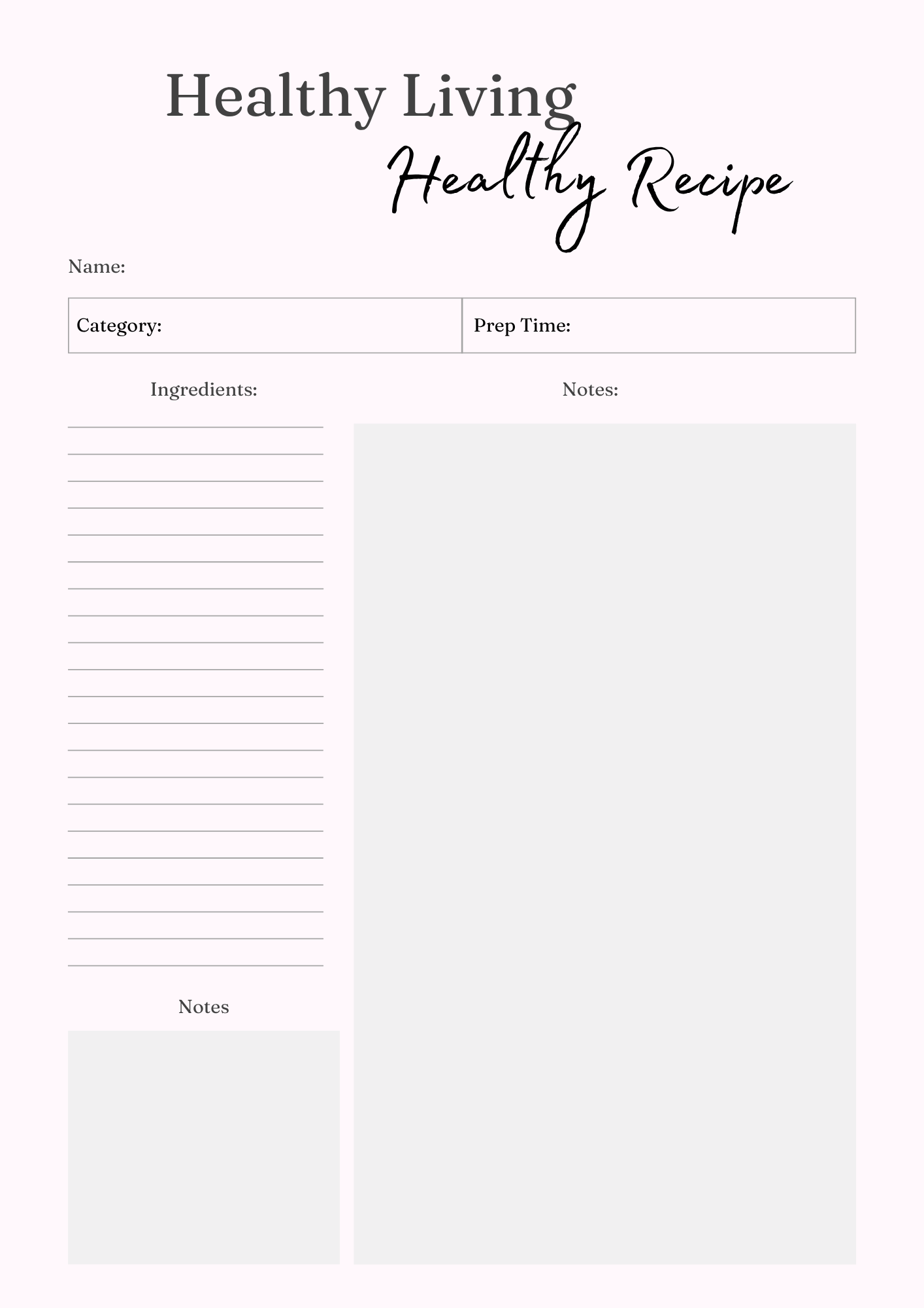 Healthy Living Journal