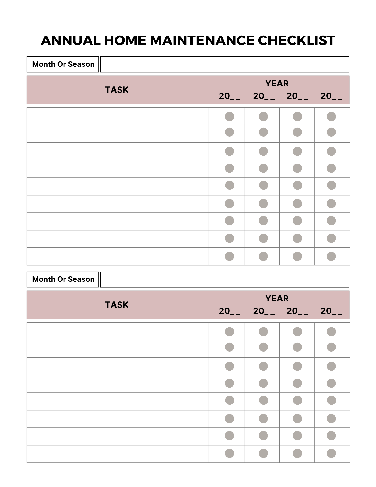 Home Maintenance Planner